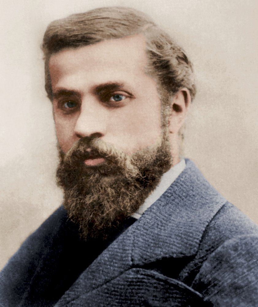 Chân dung kiến trúc sư Antoni Gaudí năm 1878, ảnh tô màu