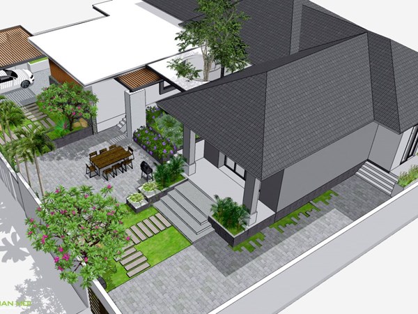 CONCEPT SÂN VƯỜN BIỆT THỰ TẠI HÓC MÔN | KGM LANDSCAPE