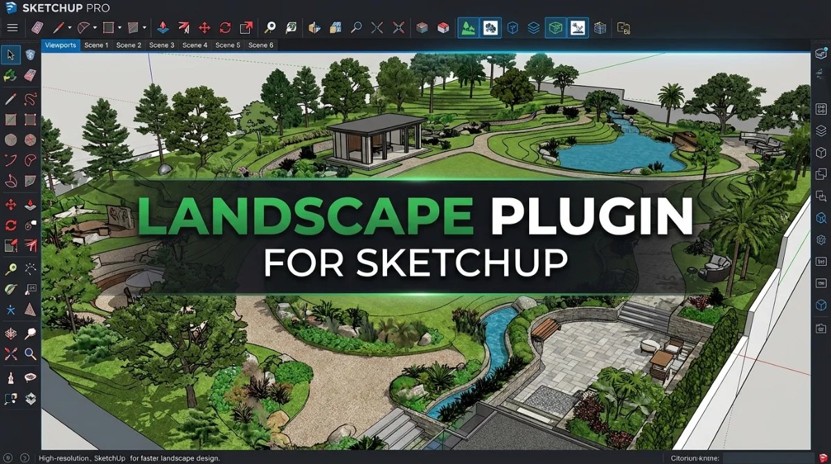 Trala Placement Tool — plugin rải đối tượng cho SketchUp, dùng trong thiết kế cảnh quan
