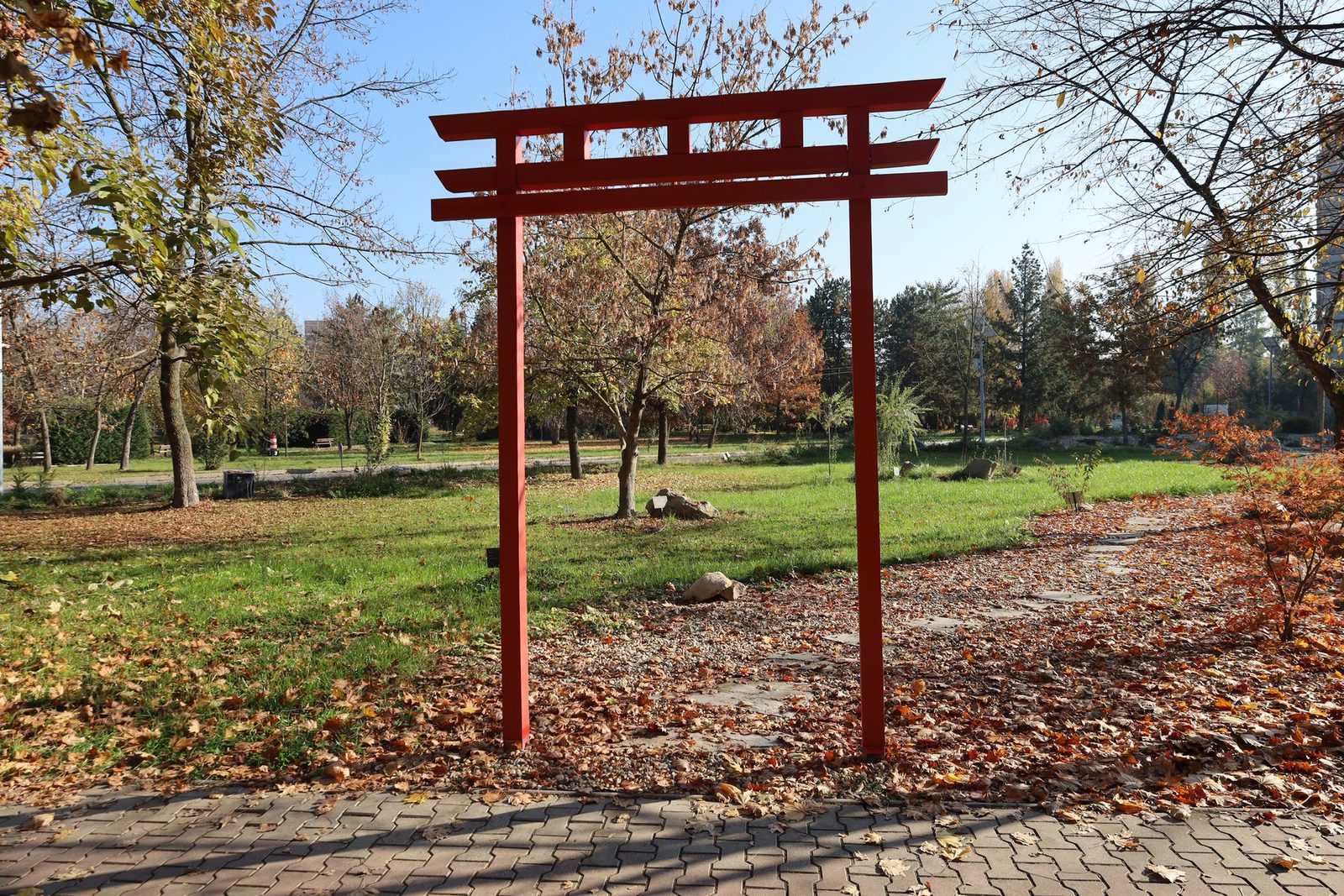 Cổng torii dựng trong công viên: vốn là cổng đền Thần đạo, không phải đồ trang trí vườn (hình 2 trong 2)