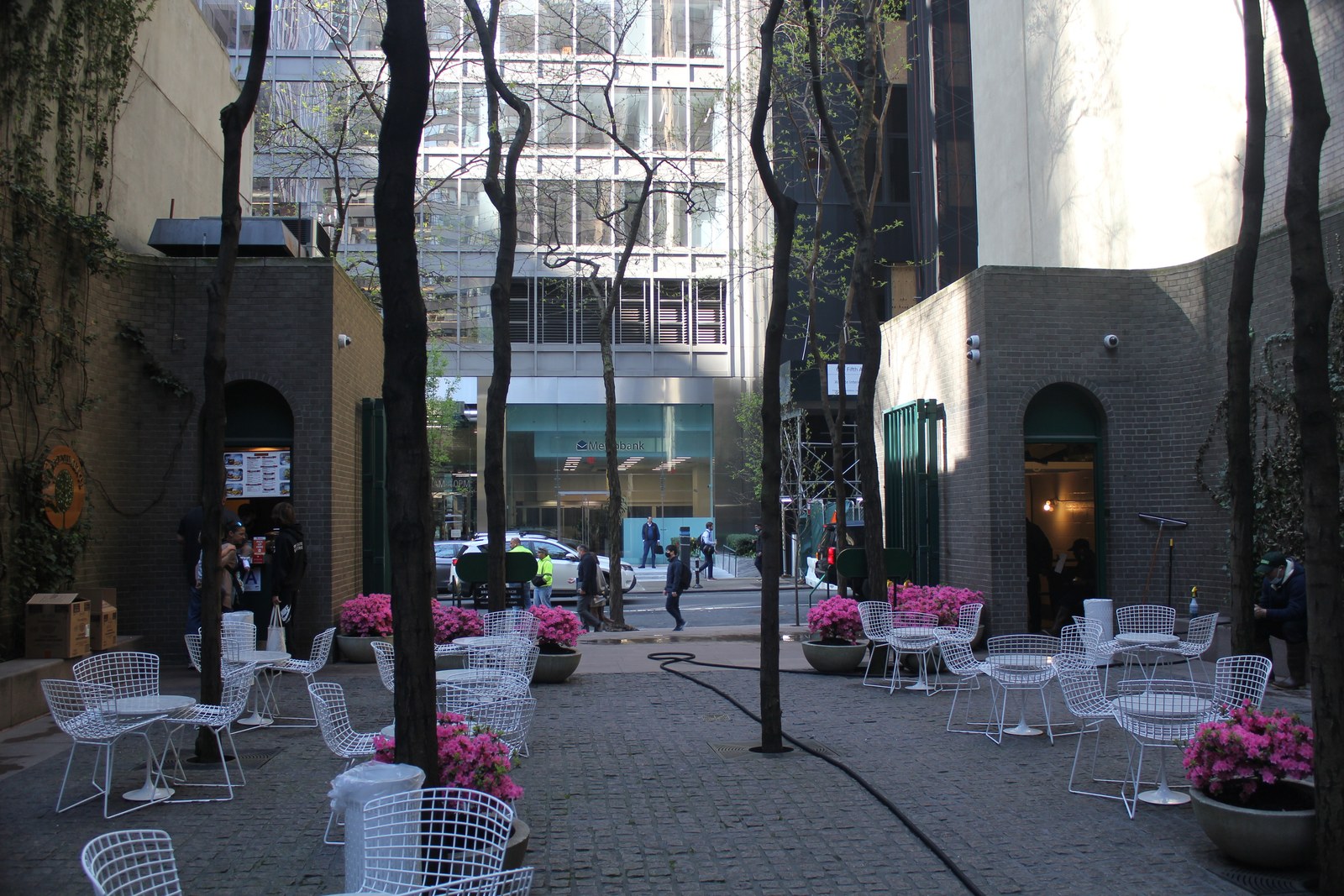 Paley Park — Nhìn từ trong Paley Park ra phố 53: hai